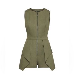 BCBG Max Azria Green Zip Romper